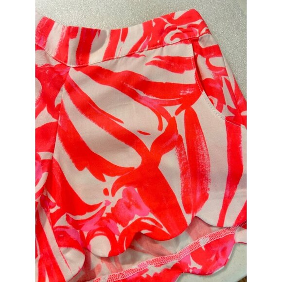 illy Pulitzer Dahlia Beach Shorts Pull On Stretch Pink Sun Ray Shimmy Small - Picture 4 of 5